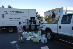 Lots of paper shredded and recycled